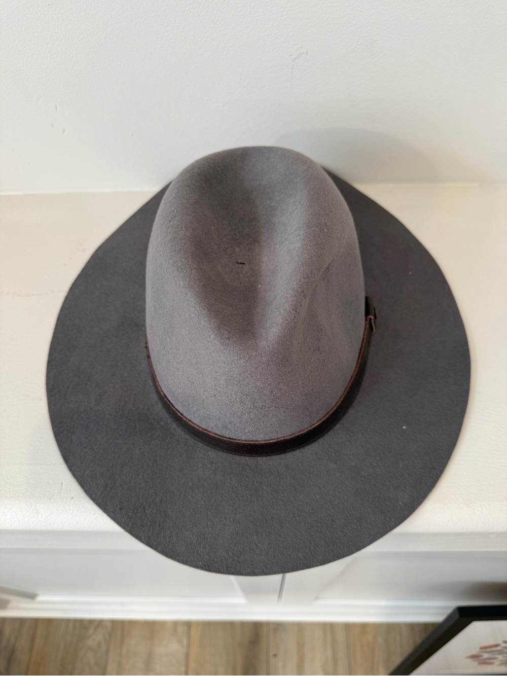 Michael Stars Grey Felt Floppy Fedora with Brown Band | one size